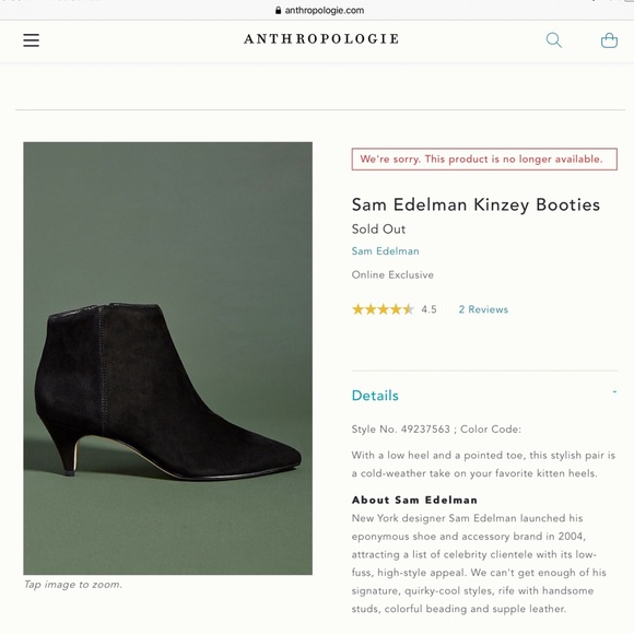 Sam Edelman Anthropologie Kinzey Bootie - Picture 8 of 8
